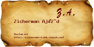 Zicherman Ajád névjegykártya